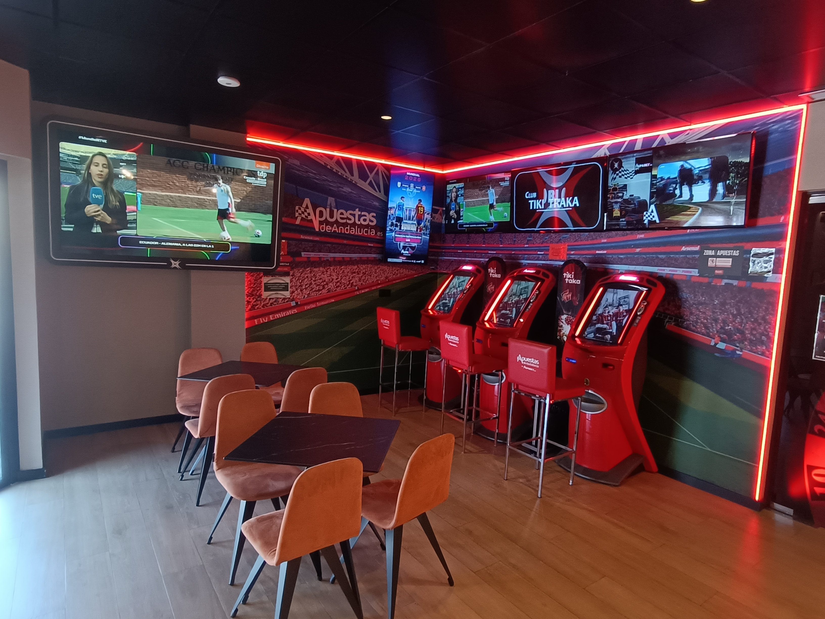 Zona de apuestas deportivas en TikiTaka Vintage
